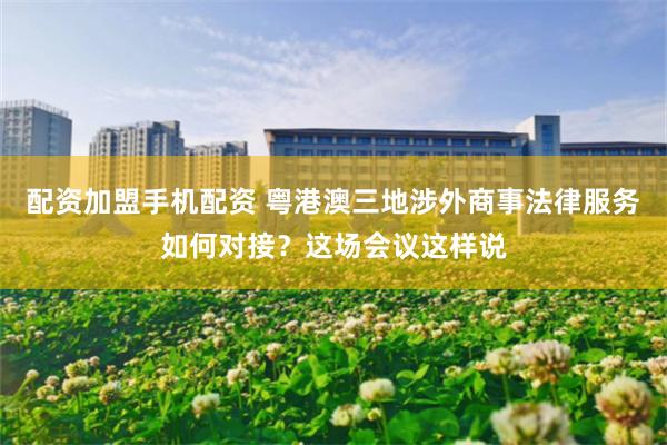 配资加盟手机配资 粤港澳三地涉外商事法律服务如何对接？这场会议这样说