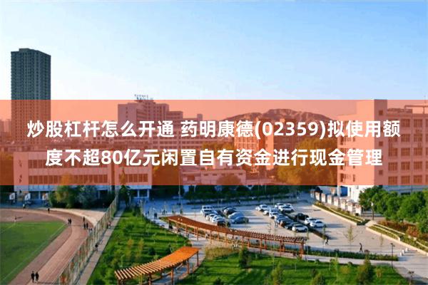 炒股杠杆怎么开通 药明康德(02359)拟使用额度不超80亿元闲置自有资金进行现金管理