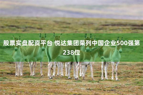 股票实盘配资平台 悦达集团荣列中国企业500强第238位