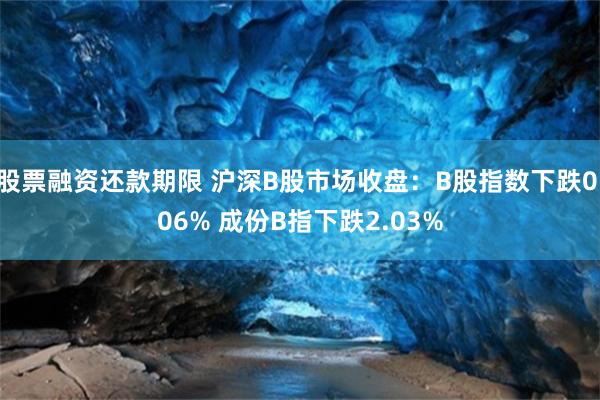 股票融资还款期限 沪深B股市场收盘：B股指数下跌0.06% 成份B指下跌2.03%
